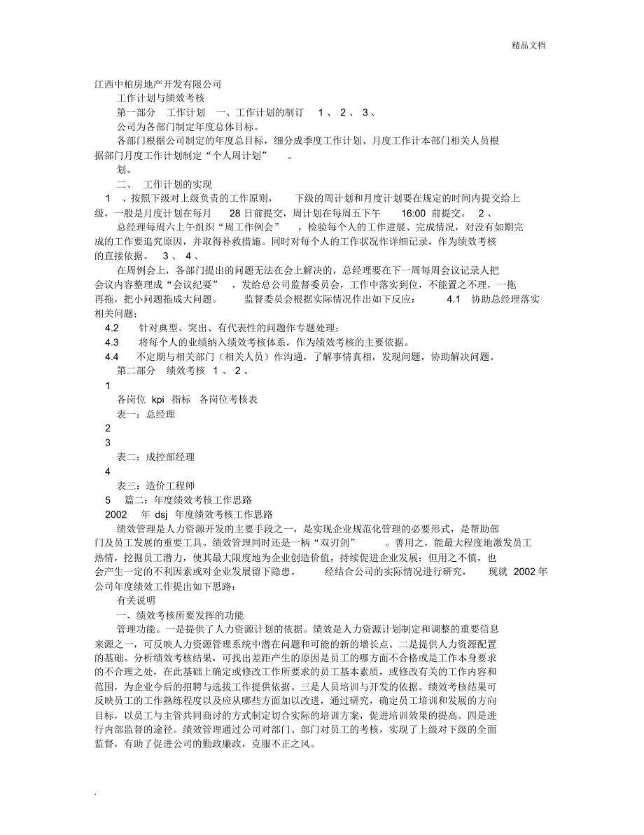 绩效考核年度工作计划_第1页