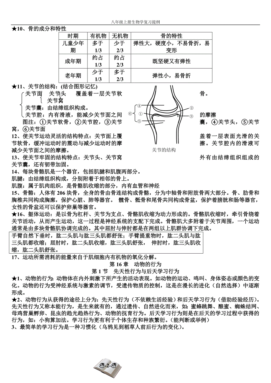 北师大版八年级上册生物知识点总结_第2页