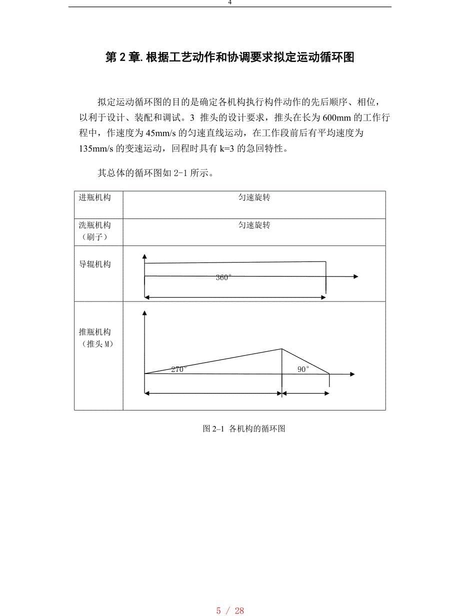 机械原理课程设计-洗瓶机[汇编]_第5页