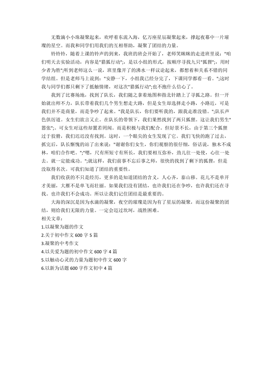 关于凝聚为题的初中作文600字_第4页