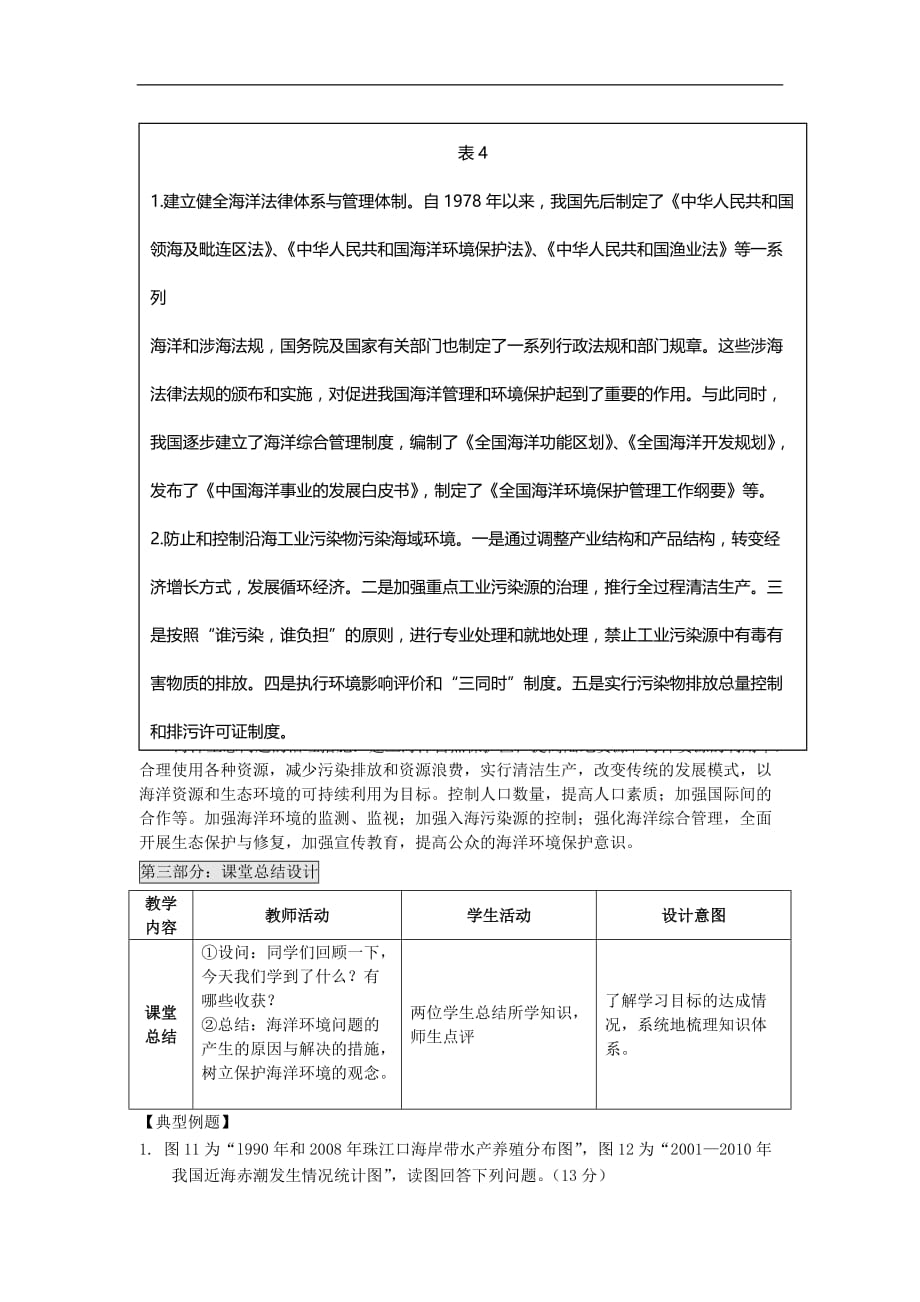 高中地理 第三单元 保护海洋环境 3.2 海洋污染和生态破坏学案（无答案）鲁教版选修2_第4页