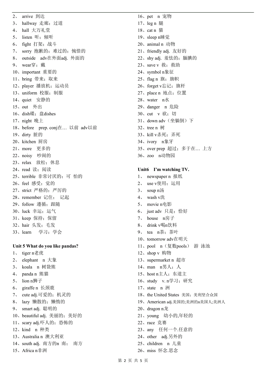 新版英语七年级下册单词表_第2页