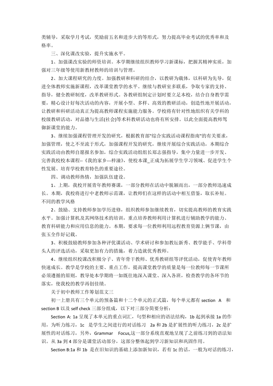 关于初中教师工作筹划范文5篇_第3页