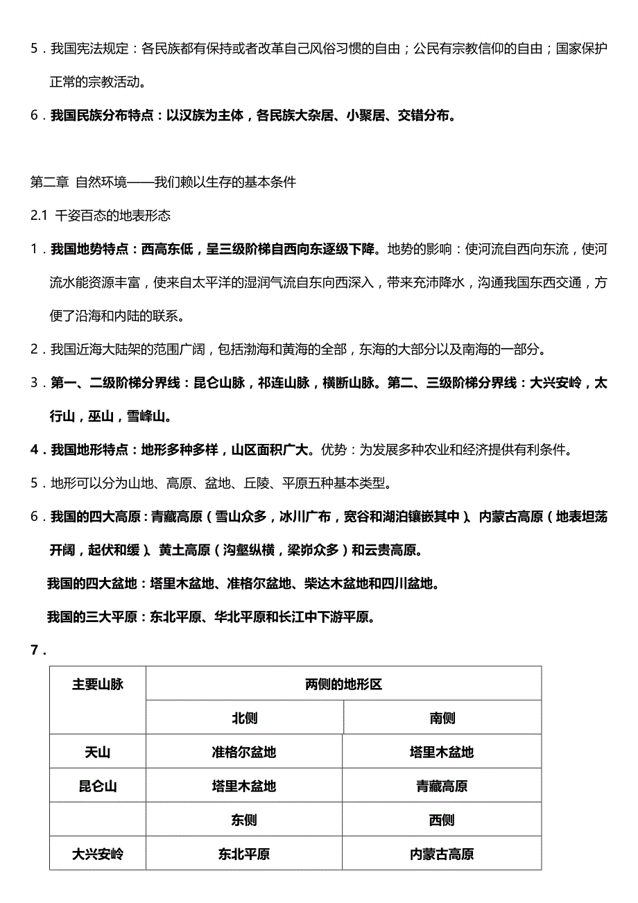 八年级上册地理晋教版复习提纲_第2页