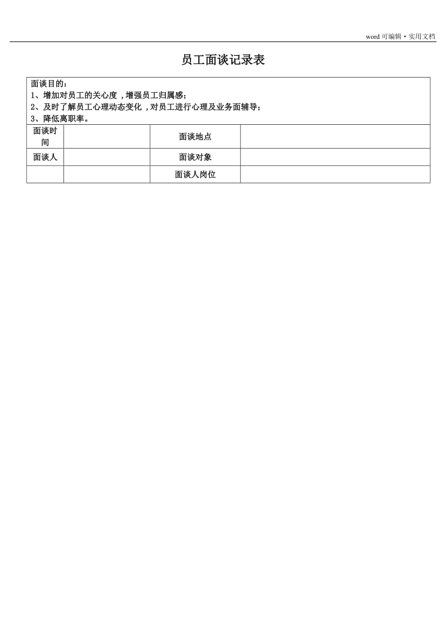 员工面谈记录表[整理]_第1页