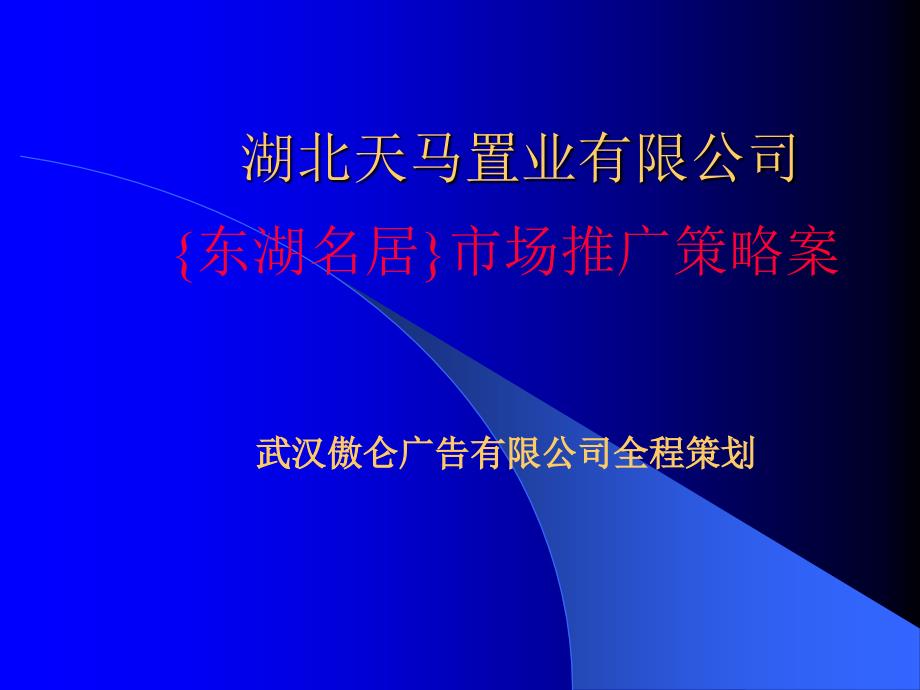 武汉东湖名居广告推广策划案课件_第1页