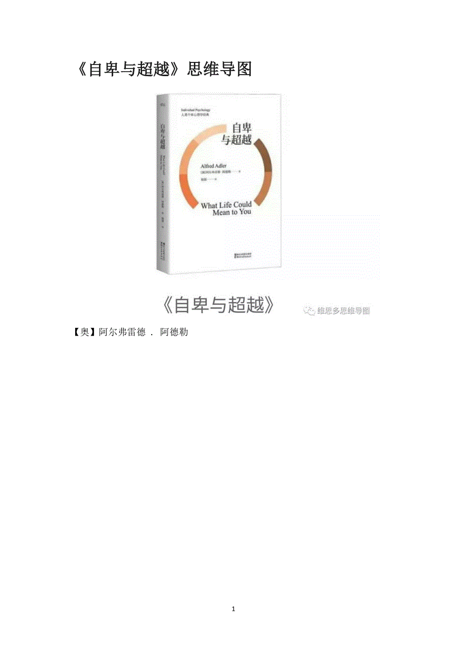 {精品}《自卑与超越》思维导图 {精品}_第1页