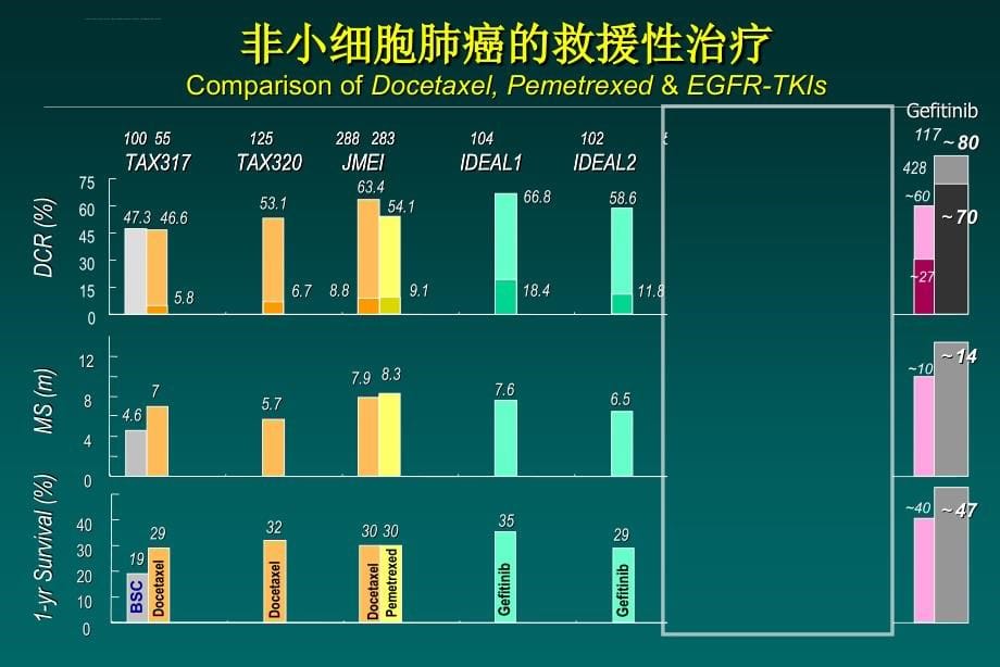 晚期非小细胞肺癌表皮生长因子受体酪氨酸抑制剂的最佳治疗―易瑞沙与特罗凯的比较课件_第5页