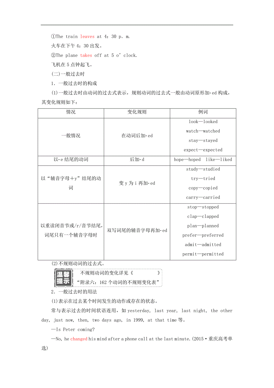 高考英语一轮复习 学通语法 第十讲 动词的时态和语态 新人教版_第3页