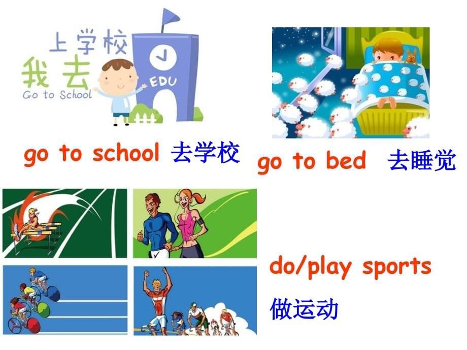 新目标英语七年级下unit2what_time_do_you_go_to_school课件(section A全) (NXPowerLite)_第5页