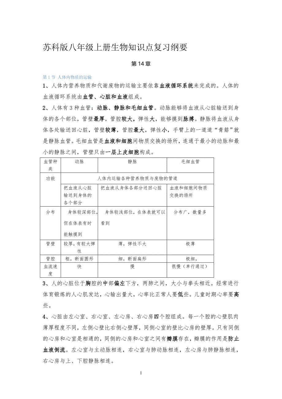 {精品}苏科版八年级上册生物知识点复习纲要(整理)_第1页