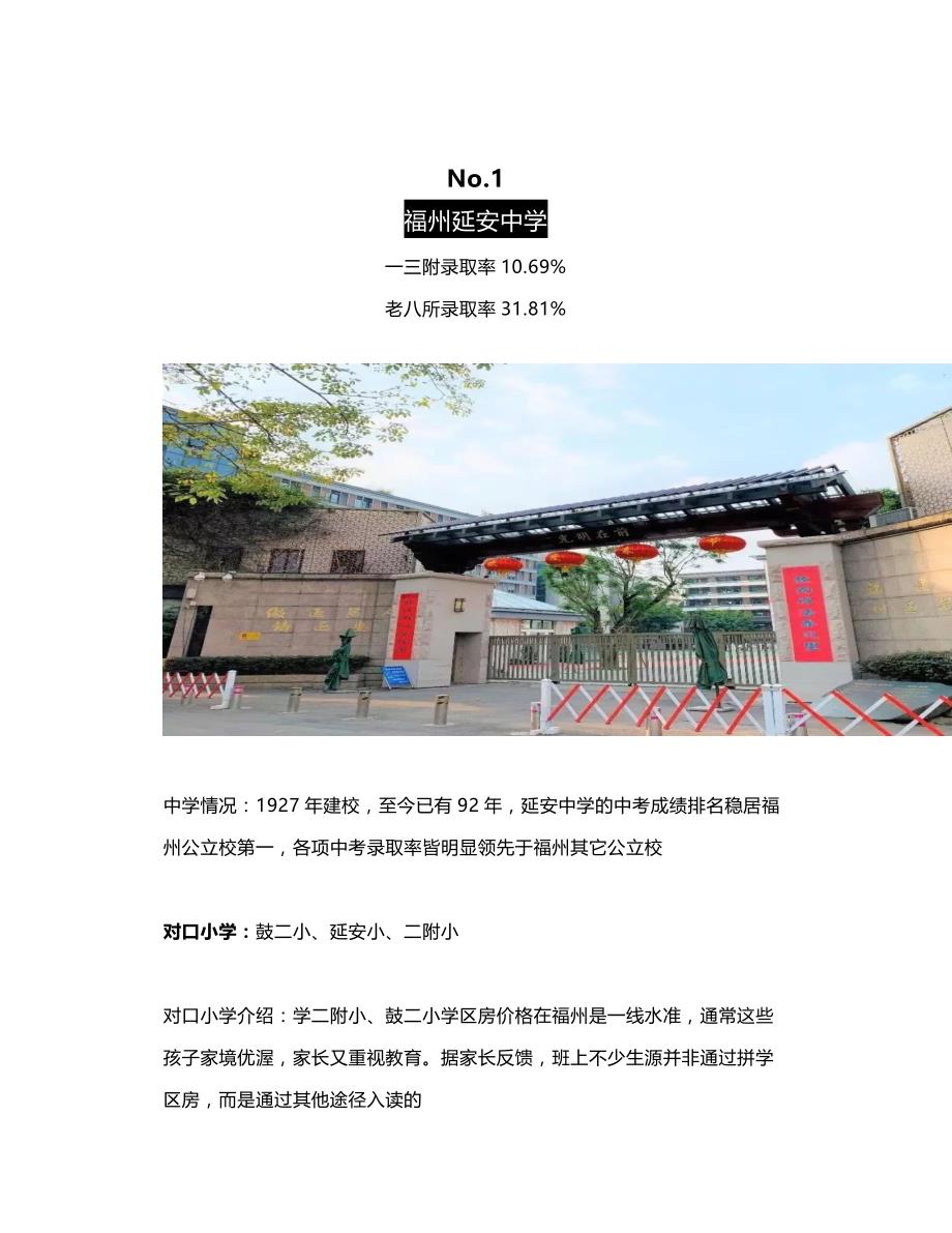 福州最好的10大公立初中,对口小学学区房最高12万平_第1页