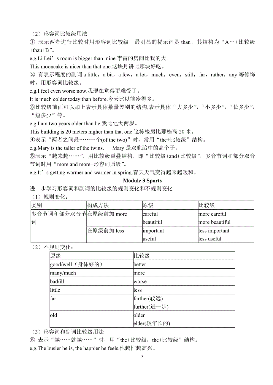 八年级上册英语外研版(新)各模块知识点归纳总结(全)_文档精品_第3页