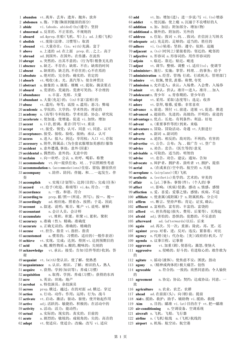 2018考研英语大纲5500词汇表精品_第1页