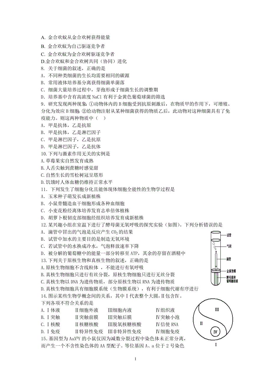 {精品}高中生物高考测试题 {精品}_第2页