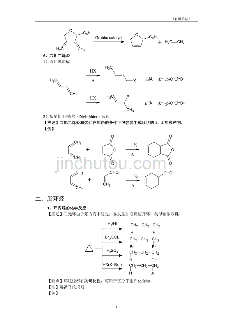 大学有机化学反应方程式总结(较全)精品_第4页