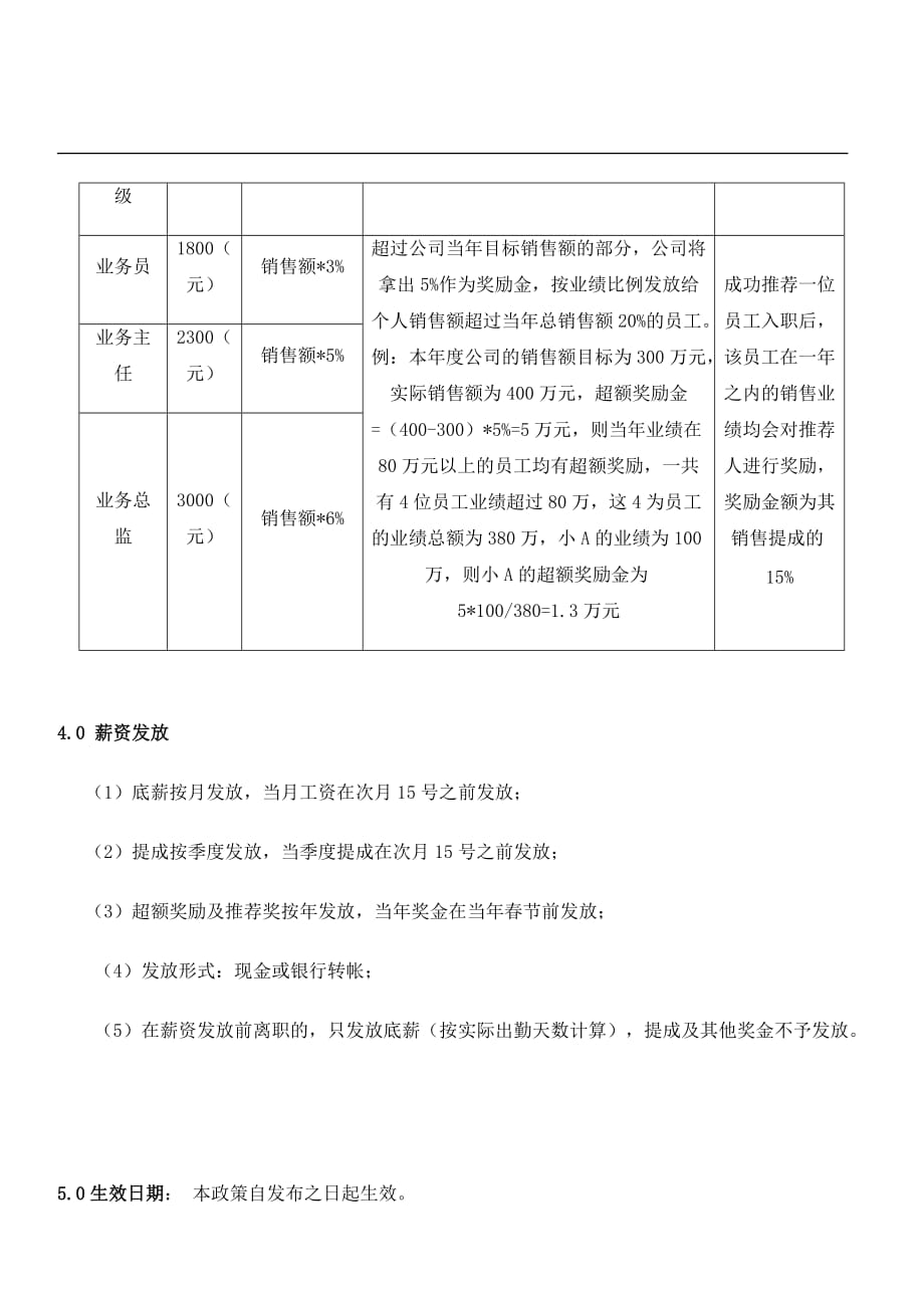 【各岗位薪酬制度】中小公司销售岗位薪酬制度_第2页