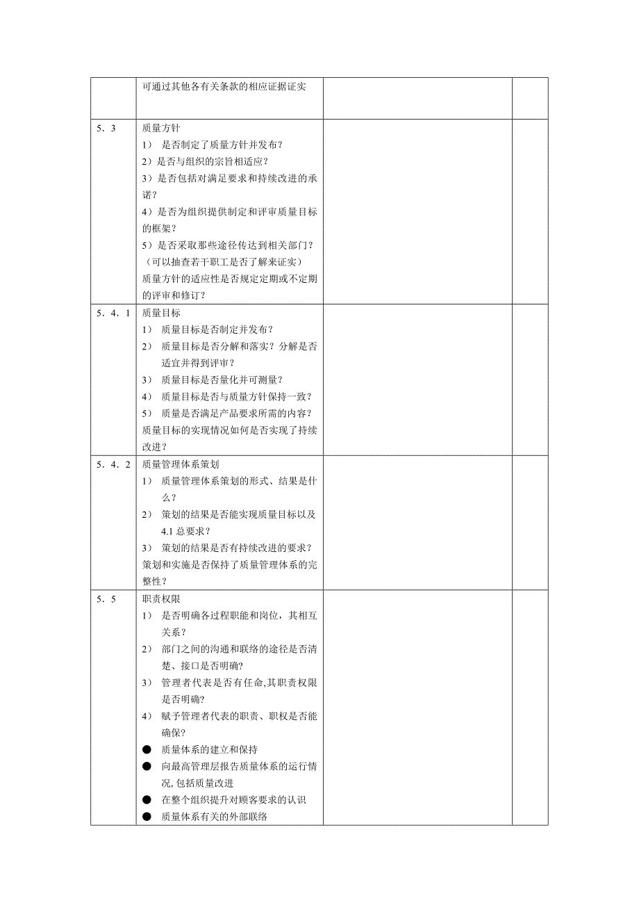 质量管理体系内审检查及记录表(范本)_第2页