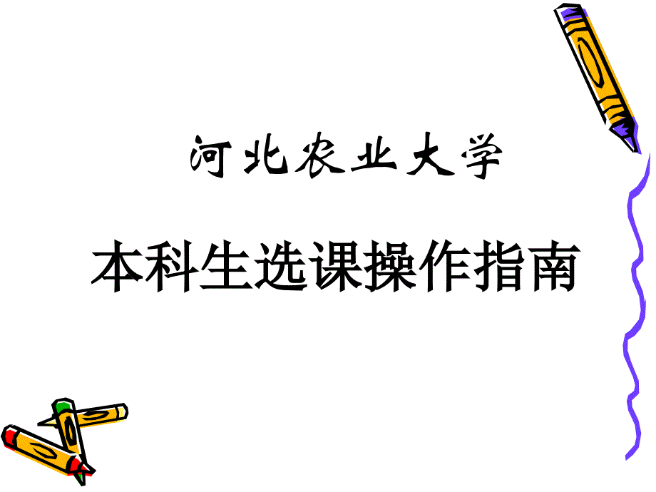 河北农业大学本科生选课操作指南课件_第1页