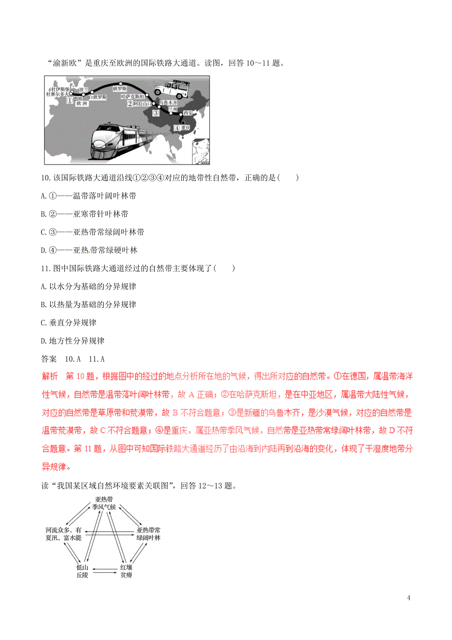 高考地理（四海八荒易错集）专题05 地理分异规律_第4页