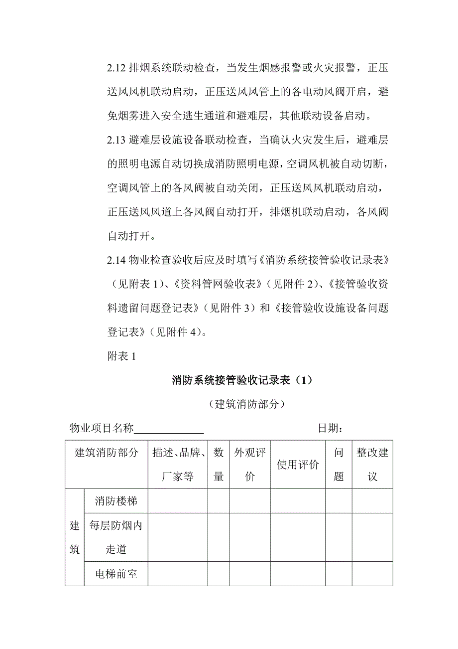 消防物业接管验收标准及配套表格--_第4页