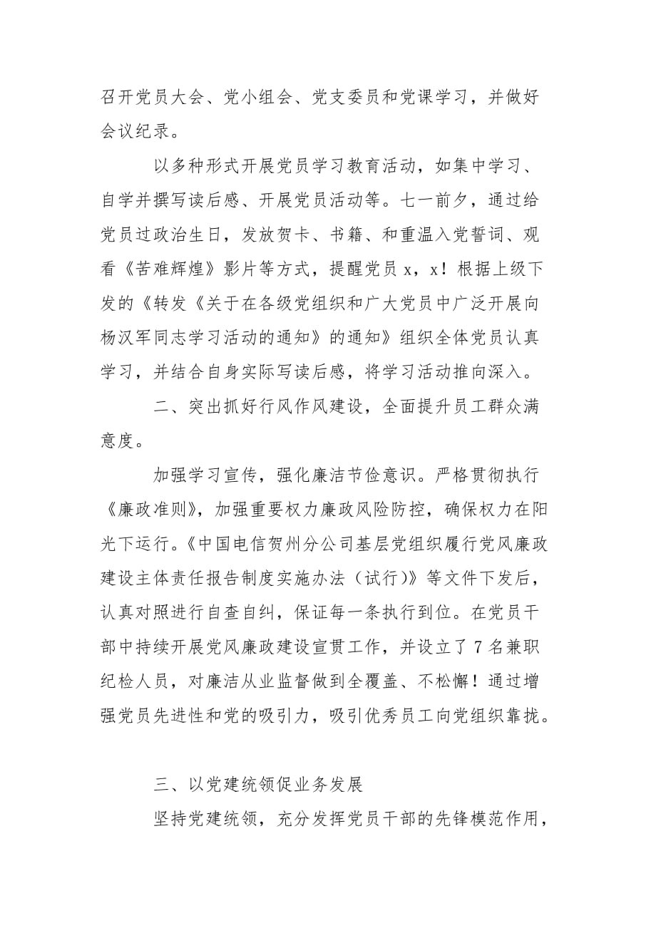 分公司支部委员会年度工作总结-党建工作总结_第2页