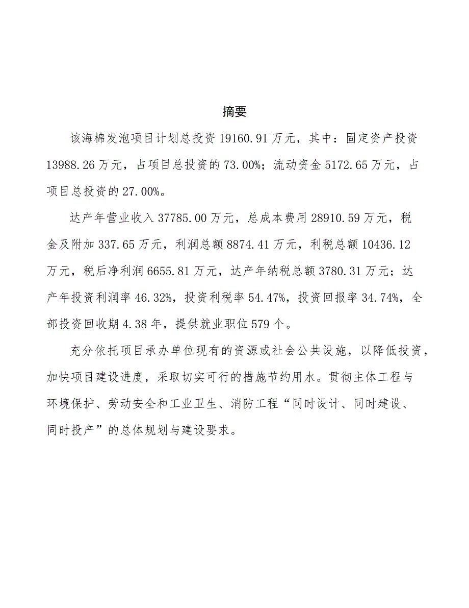 海棉发泡项目投资商业计划书项目投资范本_第3页