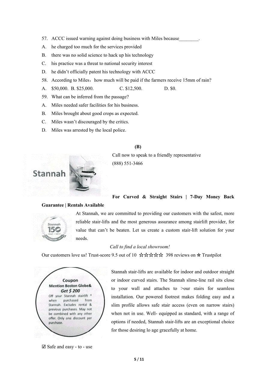 2020上海杨浦高三英语一模试卷精品_第5页