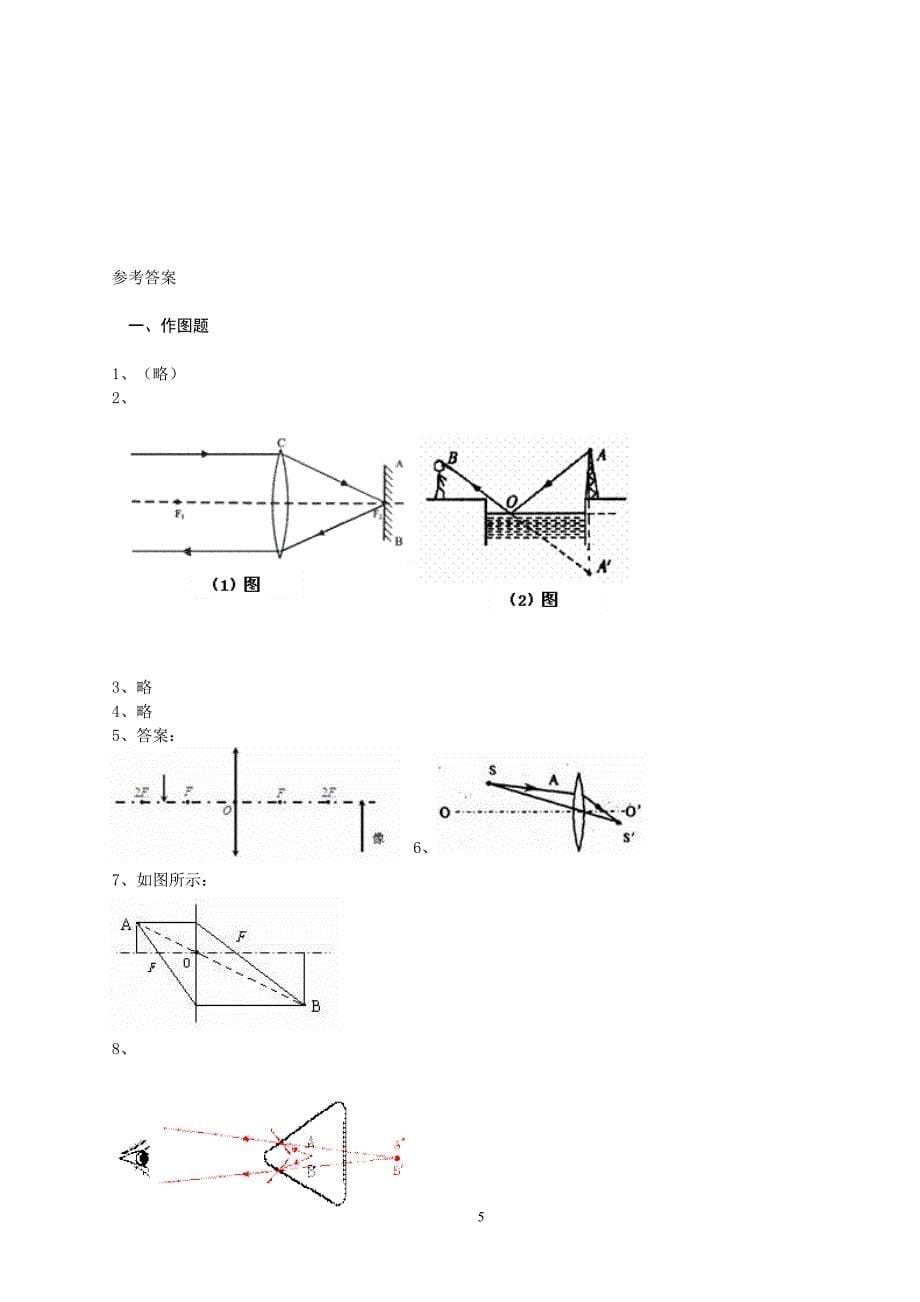 初中物理___光学作图专题(附答案)精品_第5页