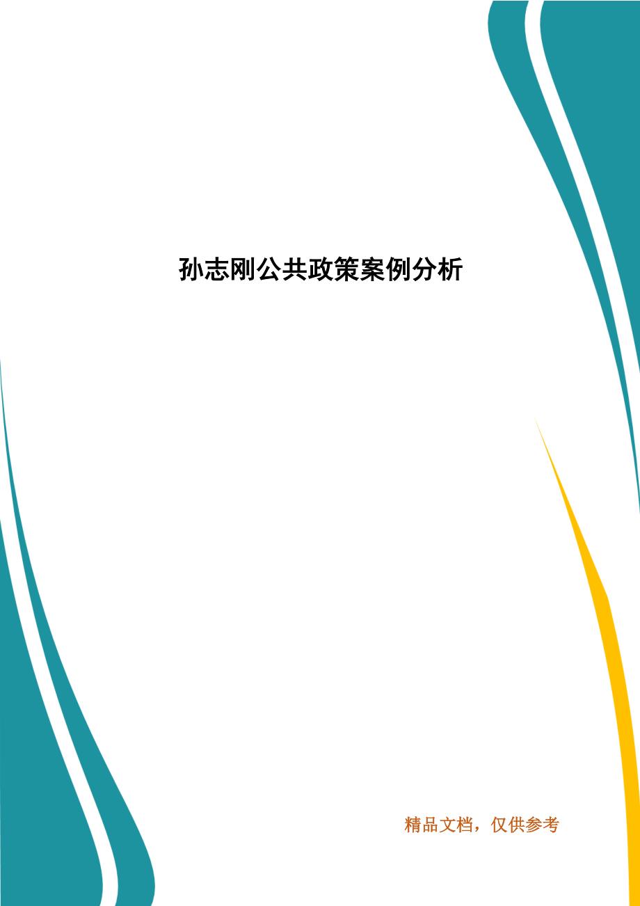 精编孙志刚公共政策案例分析(2)_第1页