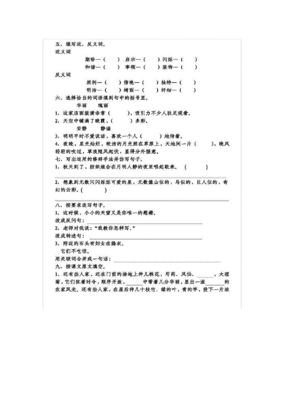 统编版语文四年级下册期末基础知识复习卷_第2页