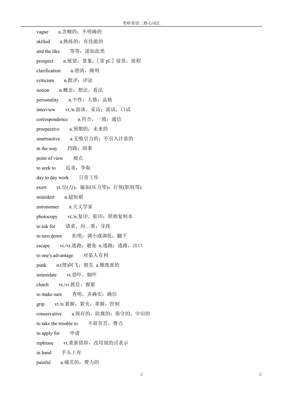 考研英语二核心词汇精品_第2页