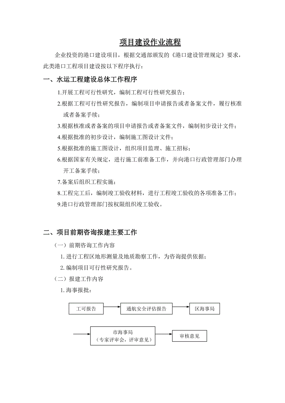 448编号港口码头项目建设作业流程_第1页