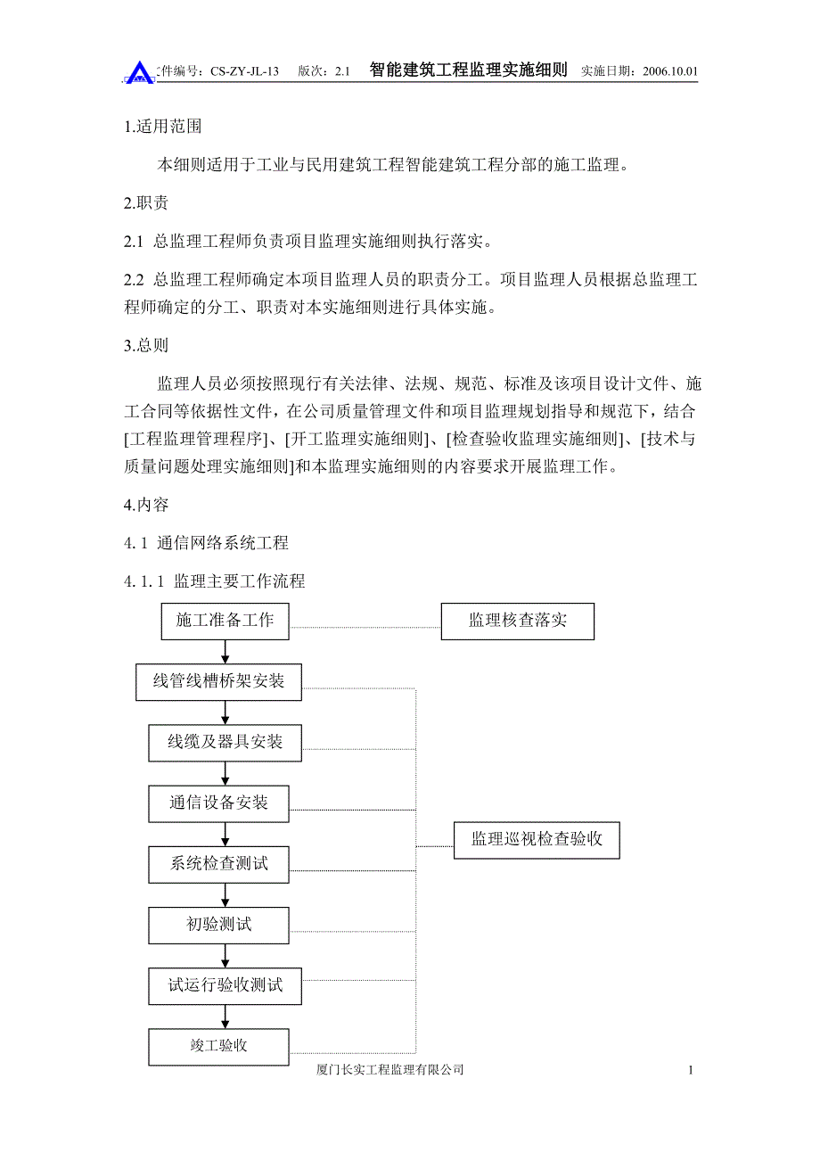 智能化工程监理实施细则13(修改)._第1页