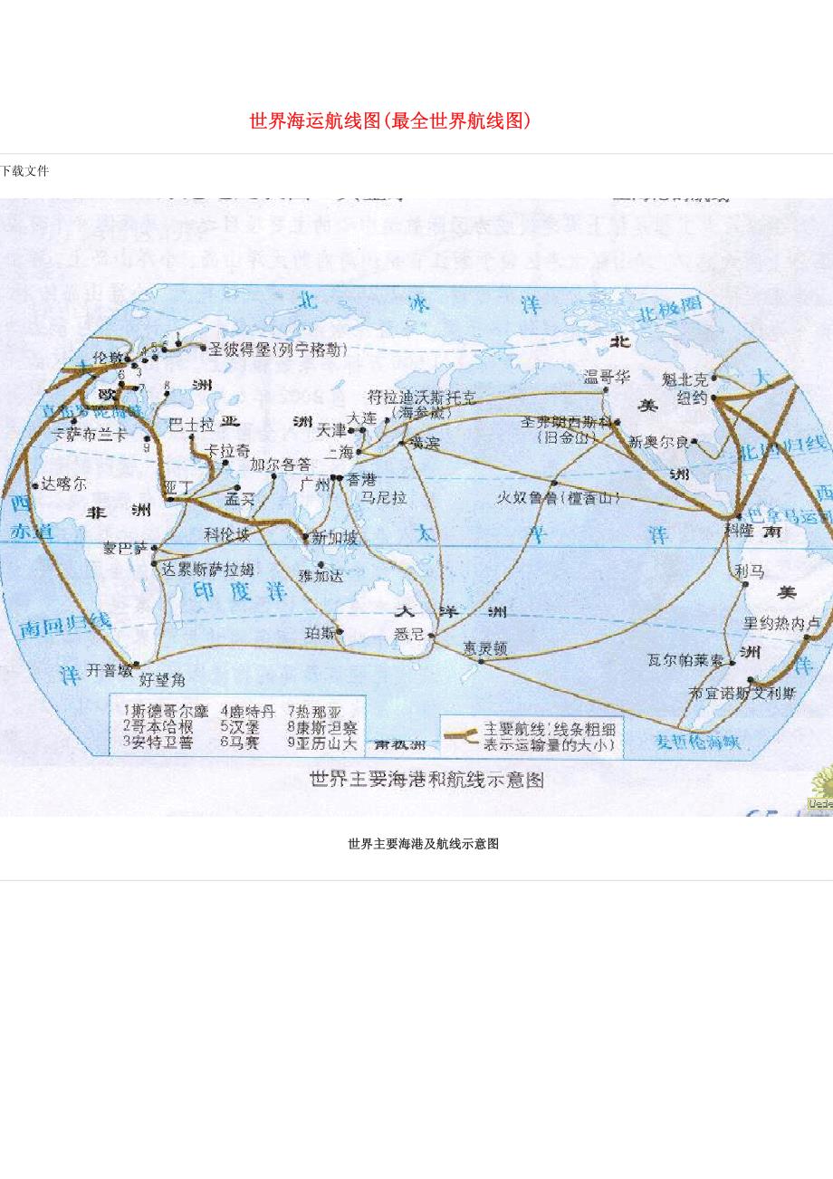 1016编号世界海运航线图(最全世界航线图)_第1页