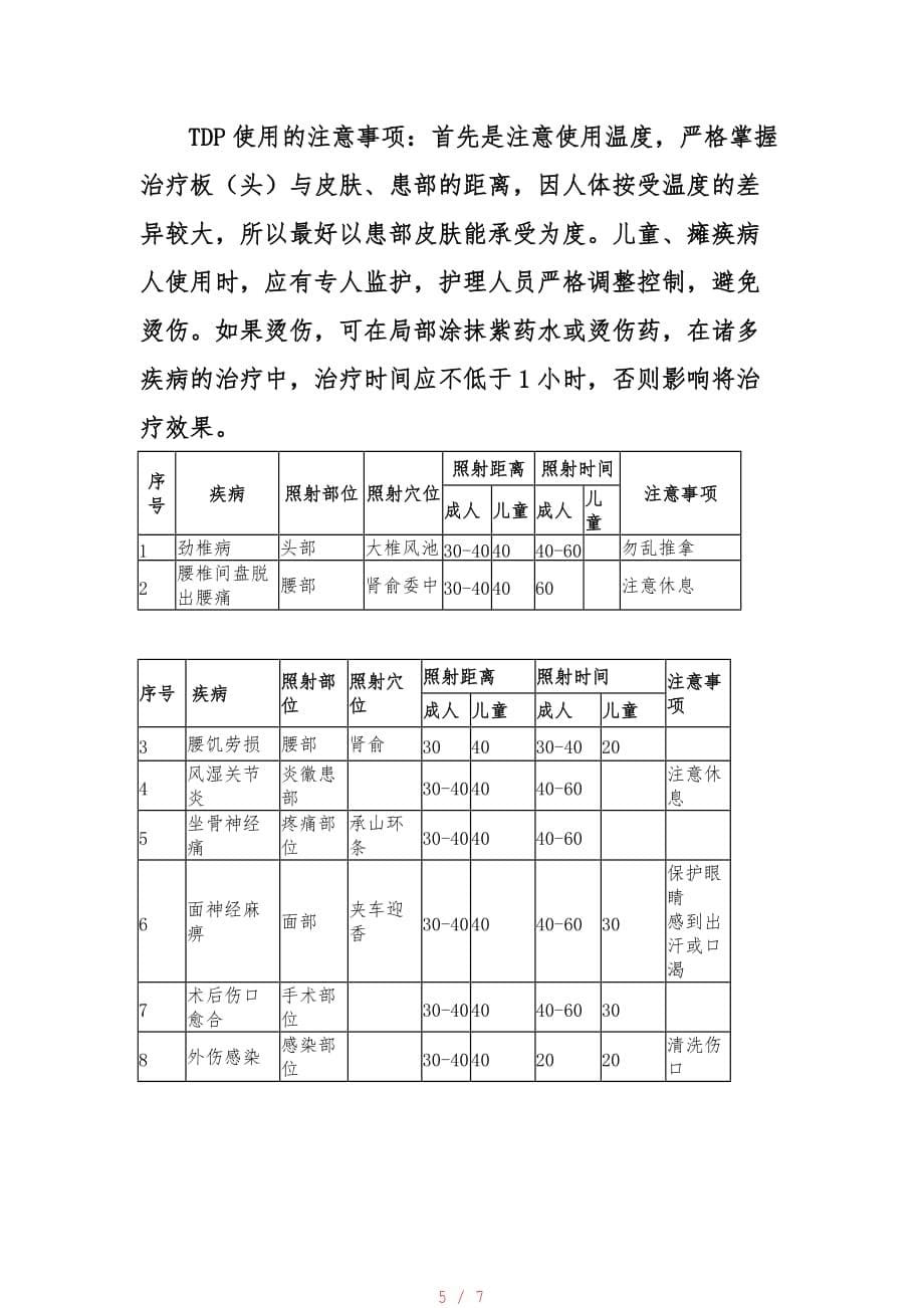 TDP治疗仪使用、应用说明[参考]_第5页