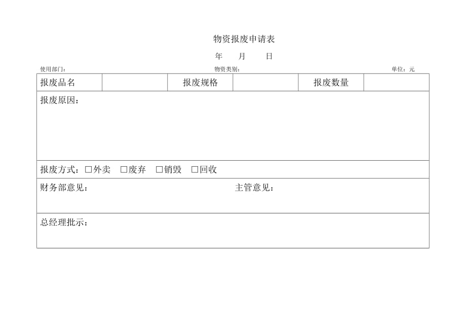 物资报废申请表_第1页