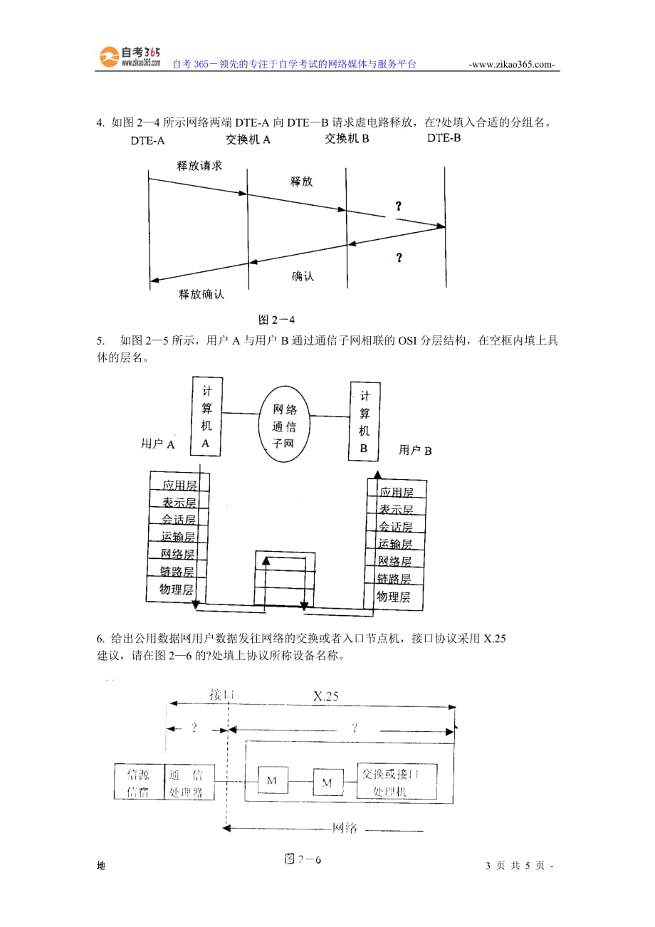 浙江省2002年7月高等教育自学考试数据通信原理试题.doc_第3页