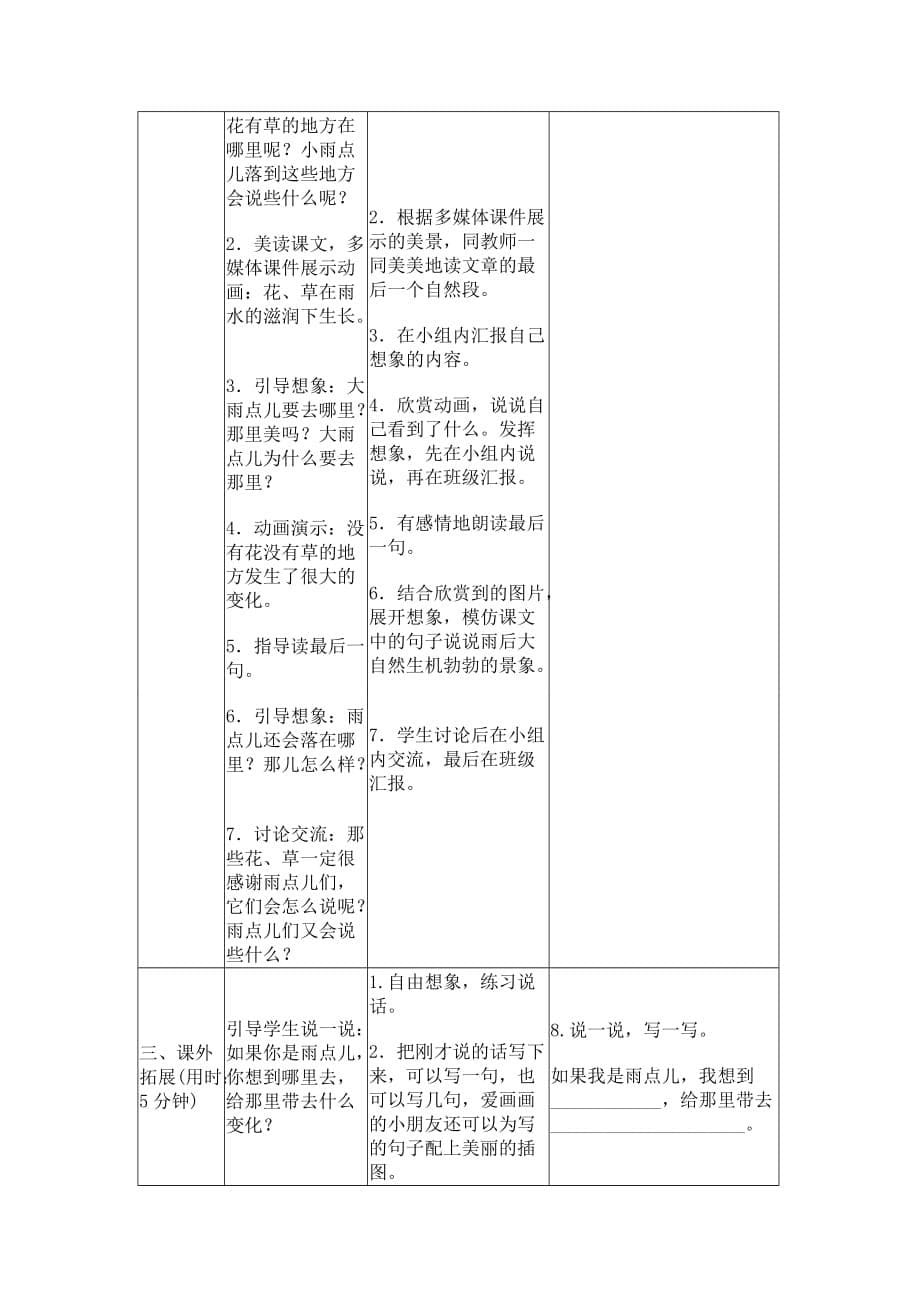 部编一年级语文上册 雨点儿 导学案_第5页