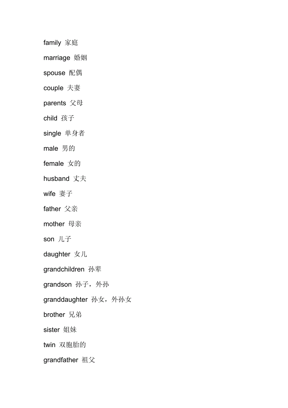 325新编family -- 与家庭有关的英语单词_第1页