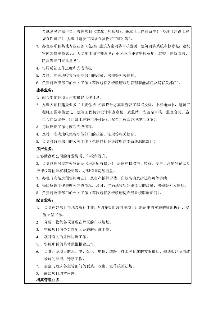 房地产公司项目开发部部门职能与岗位职责._第2页