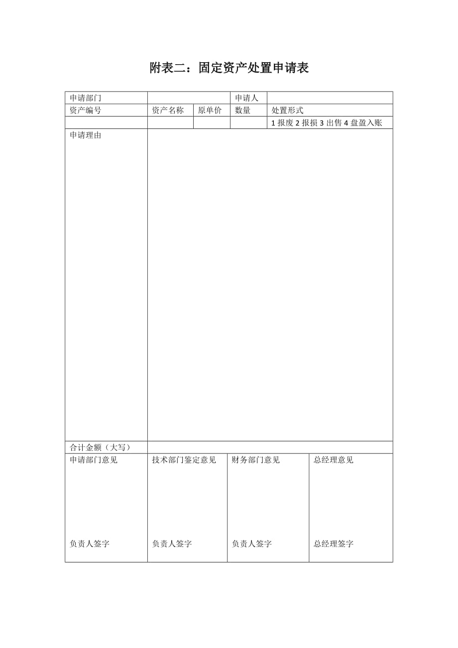 固定资产处置申请表._第1页