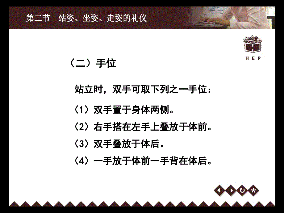 礼仪姿态训练----走姿站姿坐姿(图解)课件_第4页