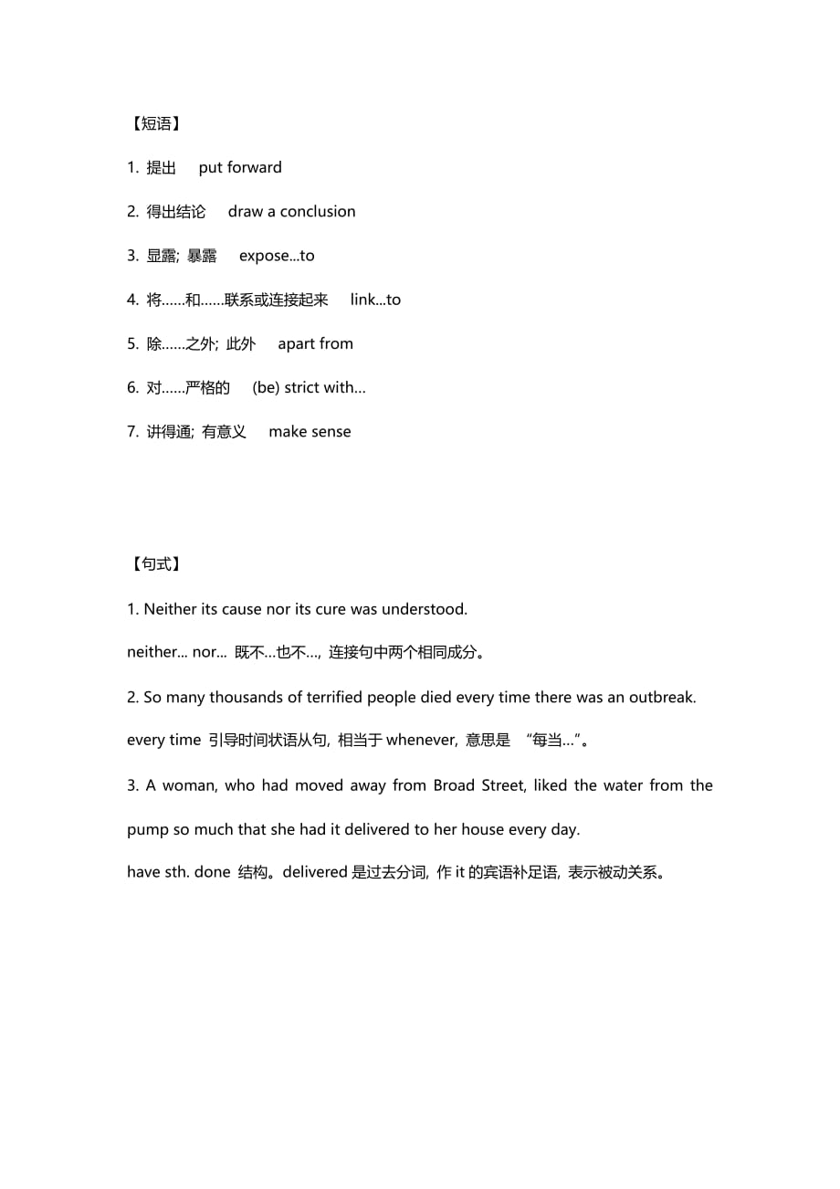 人教版高中英语必修五全册--核心词汇短语归纳：unit 1_第3页