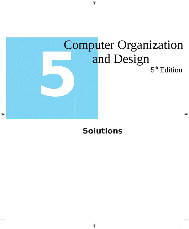 Computer Organization and Design CH05_Solution 计算机组成与设计 第五版 第五章 答案