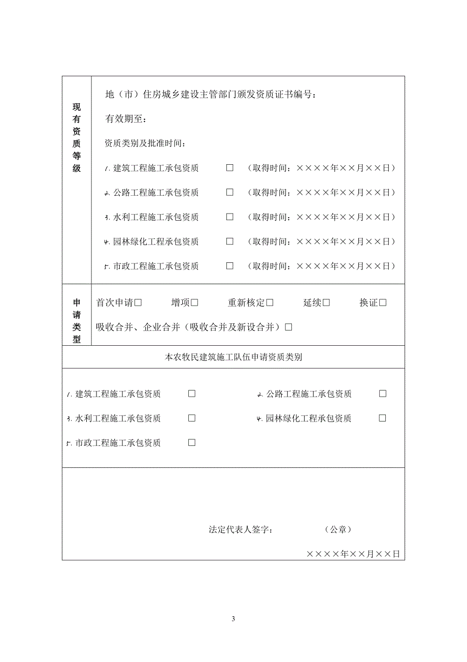 18661编号西藏自治区农牧民施工队伍资质申请表附件1_第3页