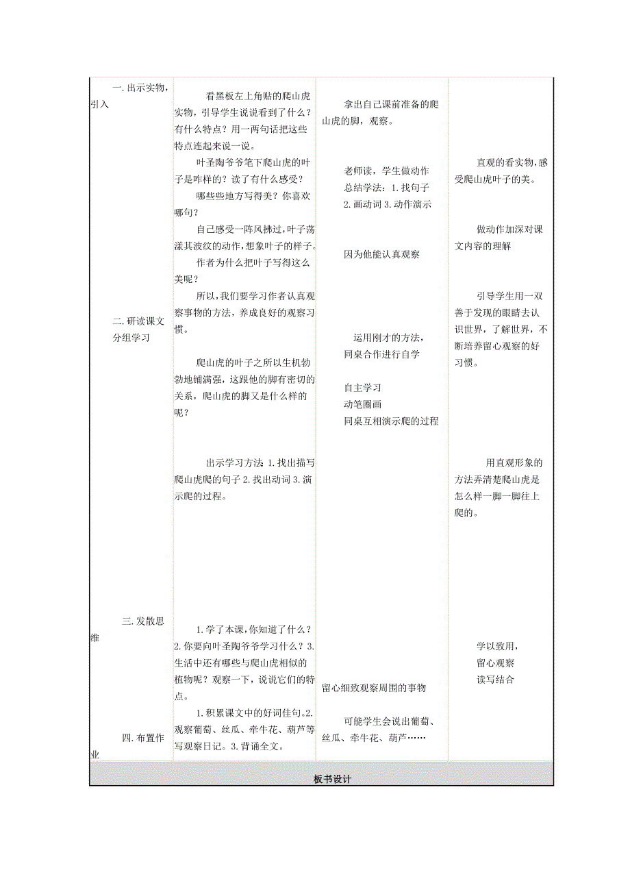 小学语文《爬山虎的脚》教学设计与反思_第2页