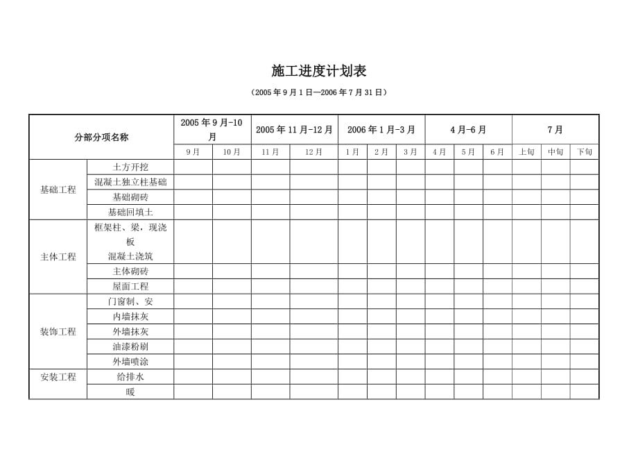 施工进度计划表_第1页