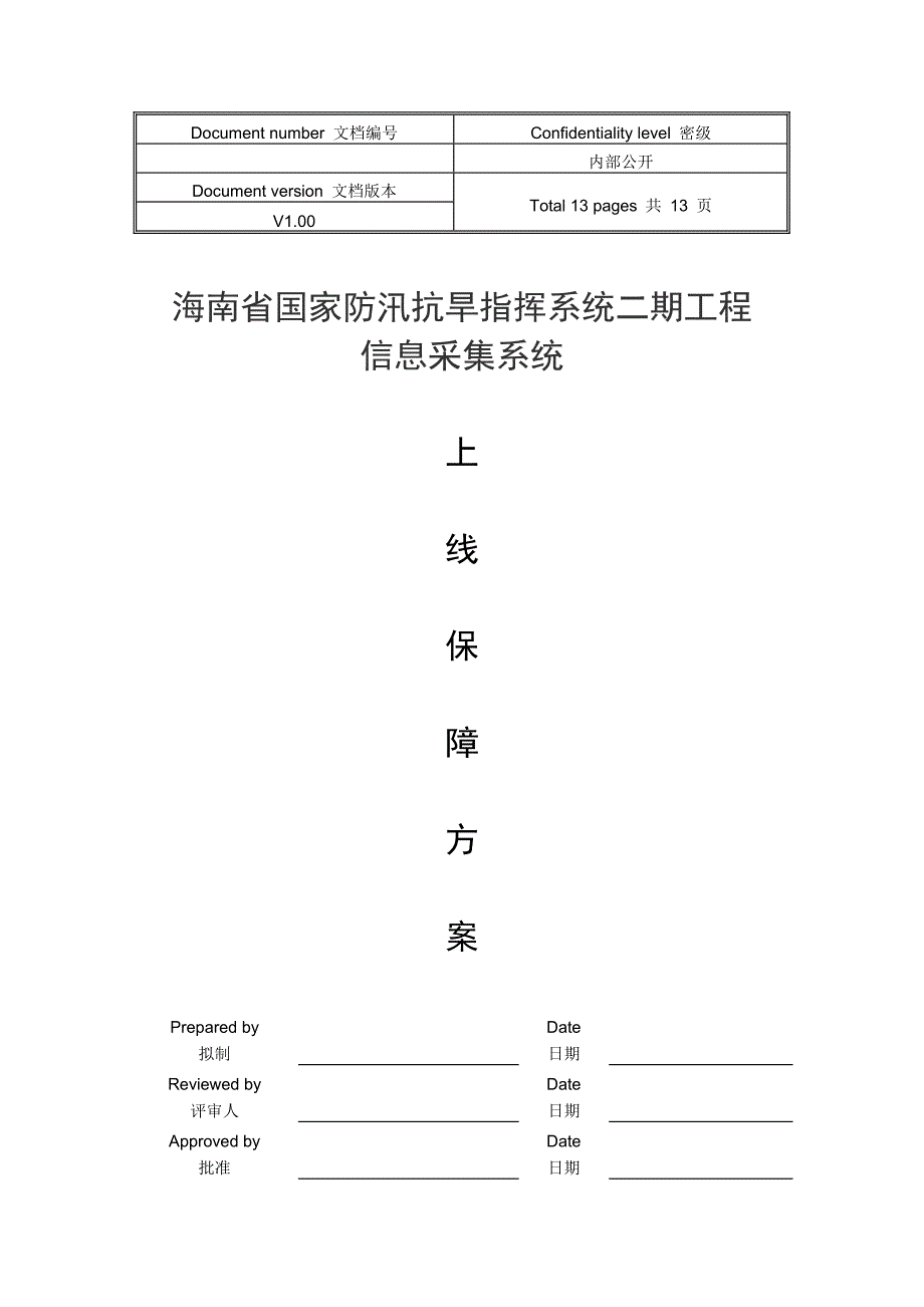 系统上线方案模板_第1页