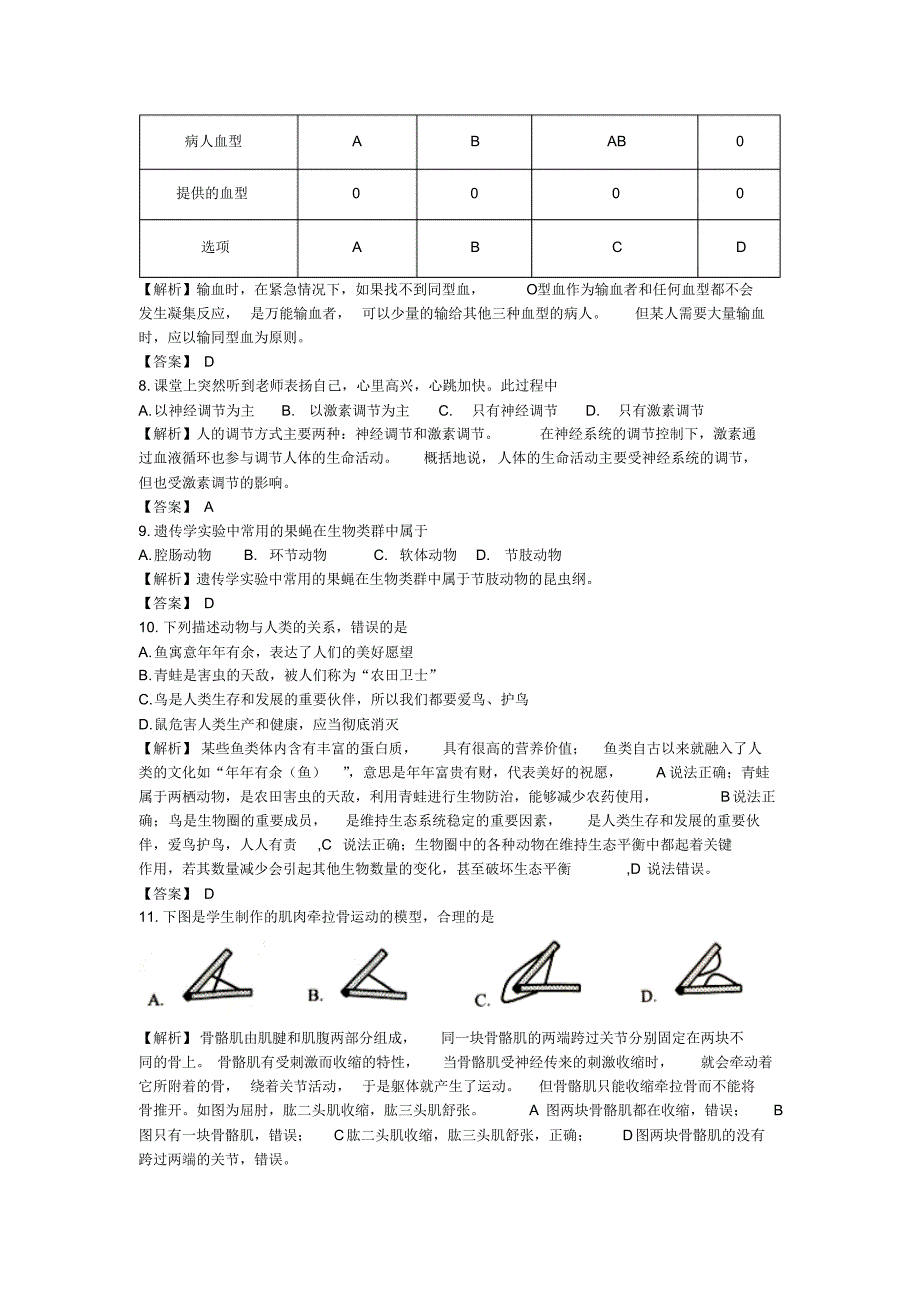 2018年湖南省岳阳市生物学业考试(含答案解析)_第2页